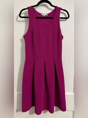 Ezra Sleeveless Fit & Flare Dress in Magenta